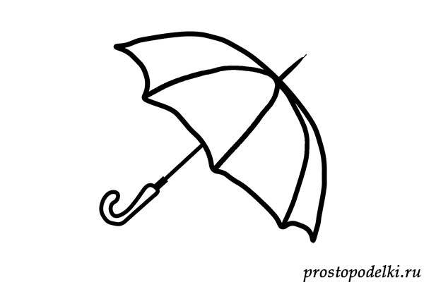 Легкий способ рисования зонта