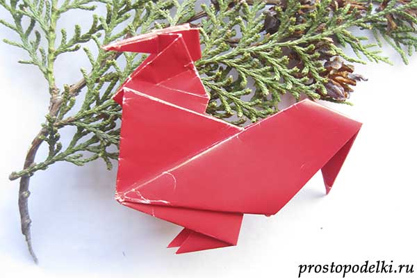 огненный петух оригами-title