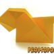 Желтая собака оригами — Символ 2018 года