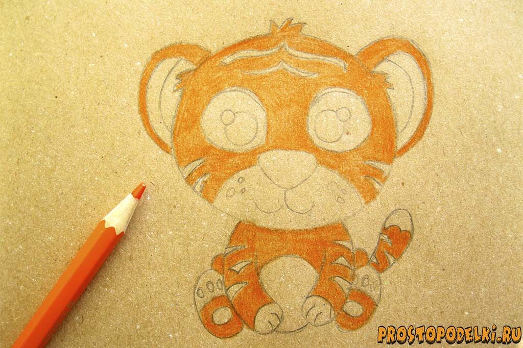 Как нарисовать тигренка-09